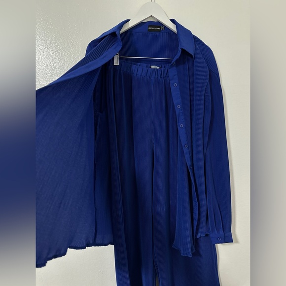 Pleated summer set in royal blue - Picture 3 of 3